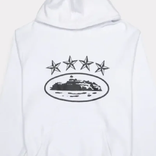 Corteiz 4Starz Alcatraz Hoodie White (2)