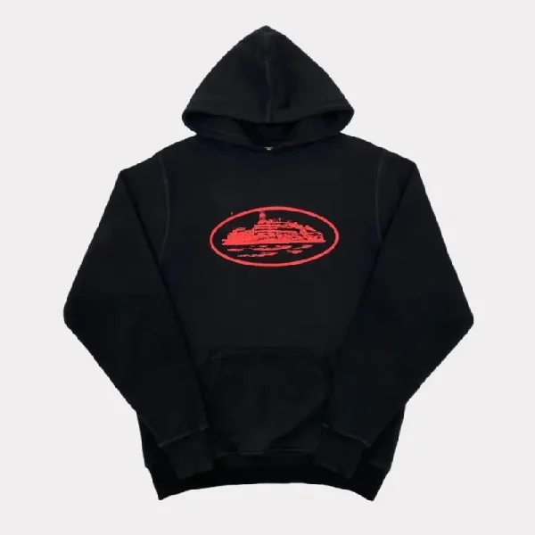 Corteiz Alcatraz Hoodie BlackRed (1)