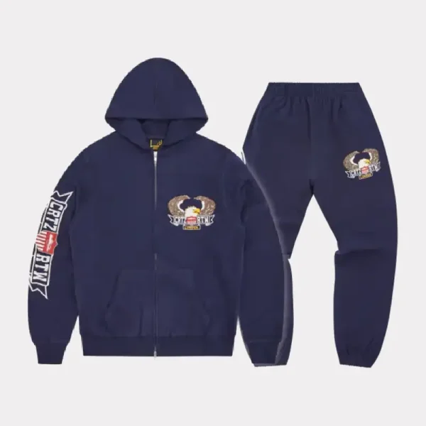 Corteiz Dipset Zipped Tracksuit Marine (4)